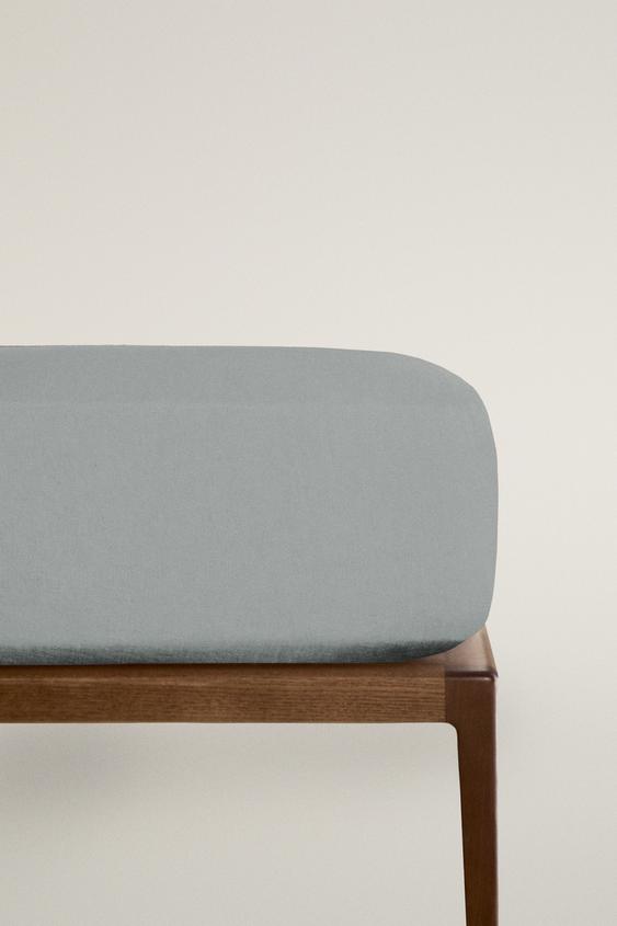 CUBRE COLCHÓN LINO LAVADO - Gris / Azul de Zara - Imagen 0