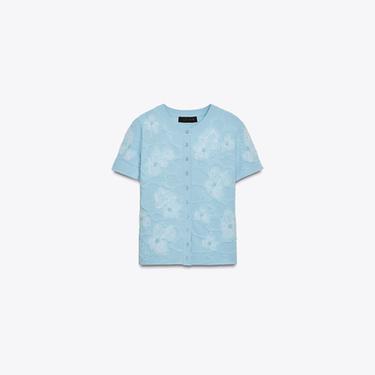 ჟაკეტი ნაქსოვი მძივებით - Zara-ს Light blue