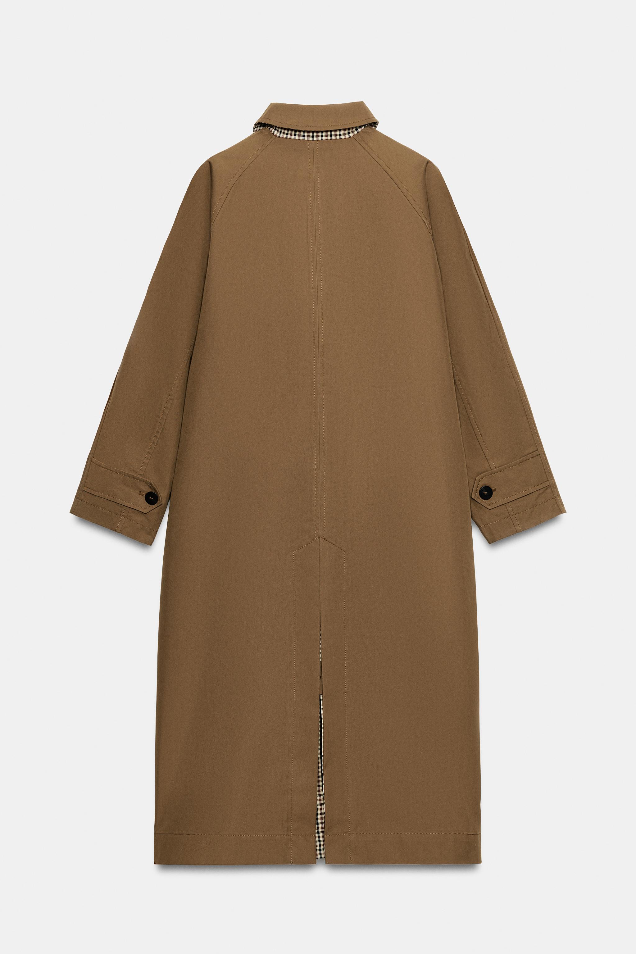TRENCH XADREZ REVERSÍVEL ZW COLLECTION - Caramelo | ZARA Brasil