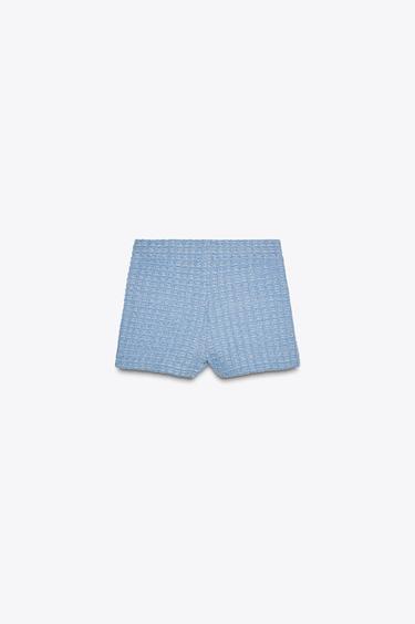 HIGH-WAIST STRETCH SHORTS - Blue marl by Zara - Image 5