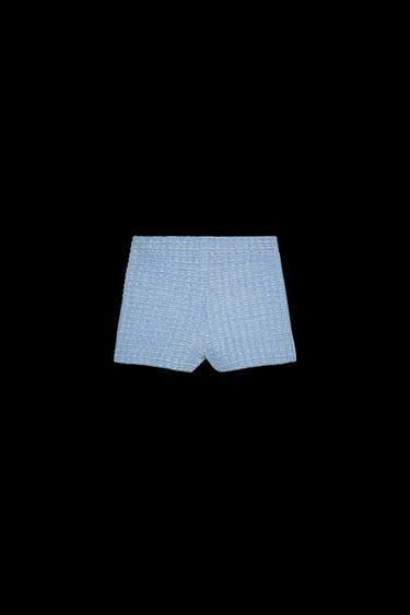 HIGH-WAIST STRETCH SHORTS - Blue marl by Zara