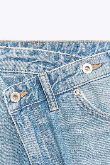 TRF WIDE-LEG HIGH-WAIST JEANS WITH CROSSOVER WAIST - Light blue by Zara - Image 8