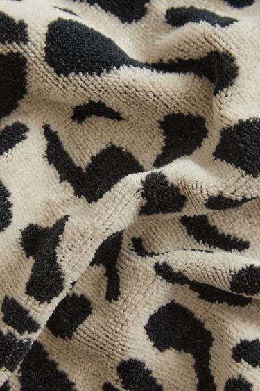 3ER-PACK GÄSTEHANDTÜCHER AUS VELOURS MIT ANIMALPRINT - Sandfarben / Schwarz von Zara