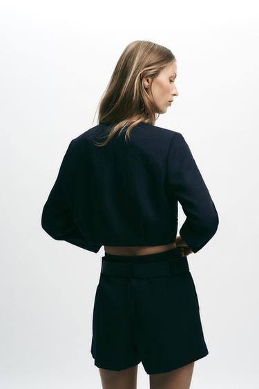 BELTED BERMUDA SHORTS - Navy blue by Zara - Image 4