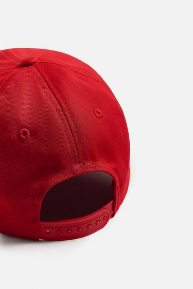 CAP WITH CONTRAST EMBROIDERY - Red by Zara - Image 6