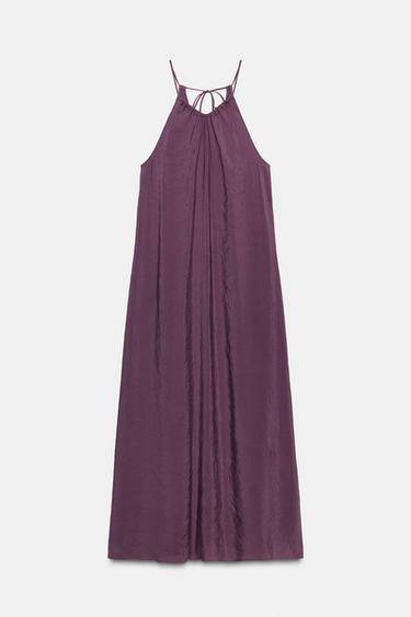VESTIDO MIDI FLUIDO - Roxo da Zara
