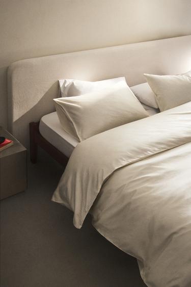 SATEEN DUVET COVER (500 THREAD COUNT) - Light beige by Zara