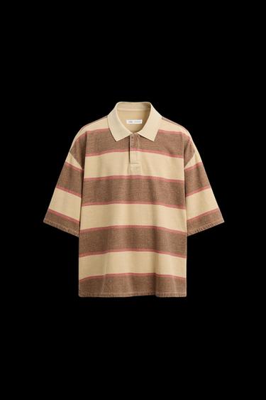 POLO LAVADO RAYAS - Rojizo de Zara - Imagen 0