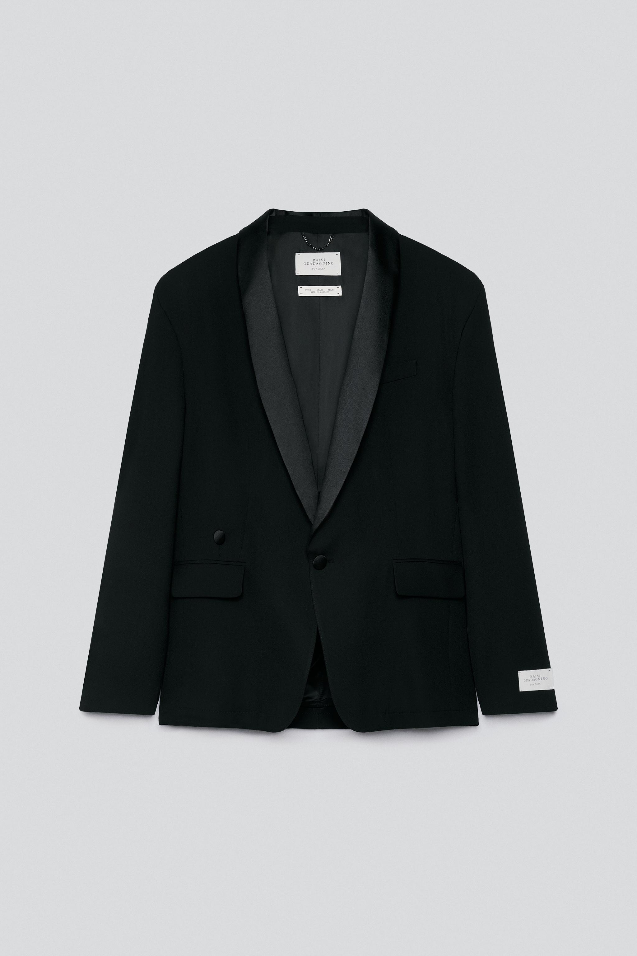 100% WOOL TUXEDO BLAZER - thumbnail 4