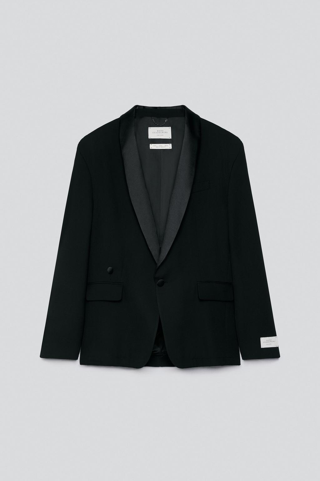 100% WOOL TUXEDO BLAZER