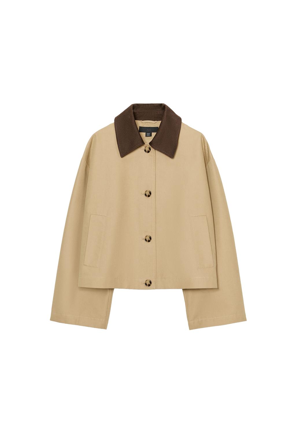 CROPPED TRENCH WITH COMBINED COLLAR - image 3