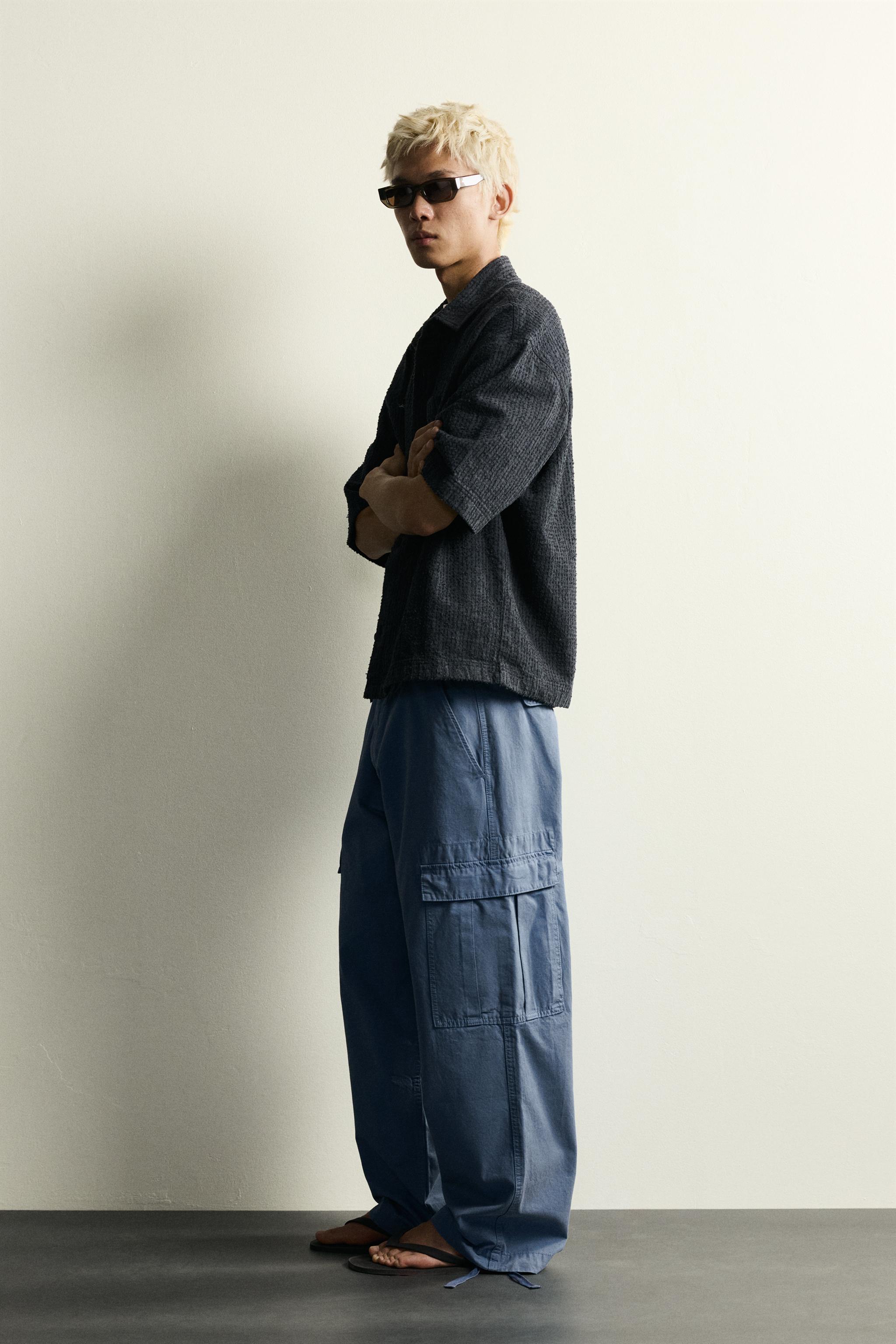TEXTURED EMBROIDERED BOXY FIT OVERSHIRT