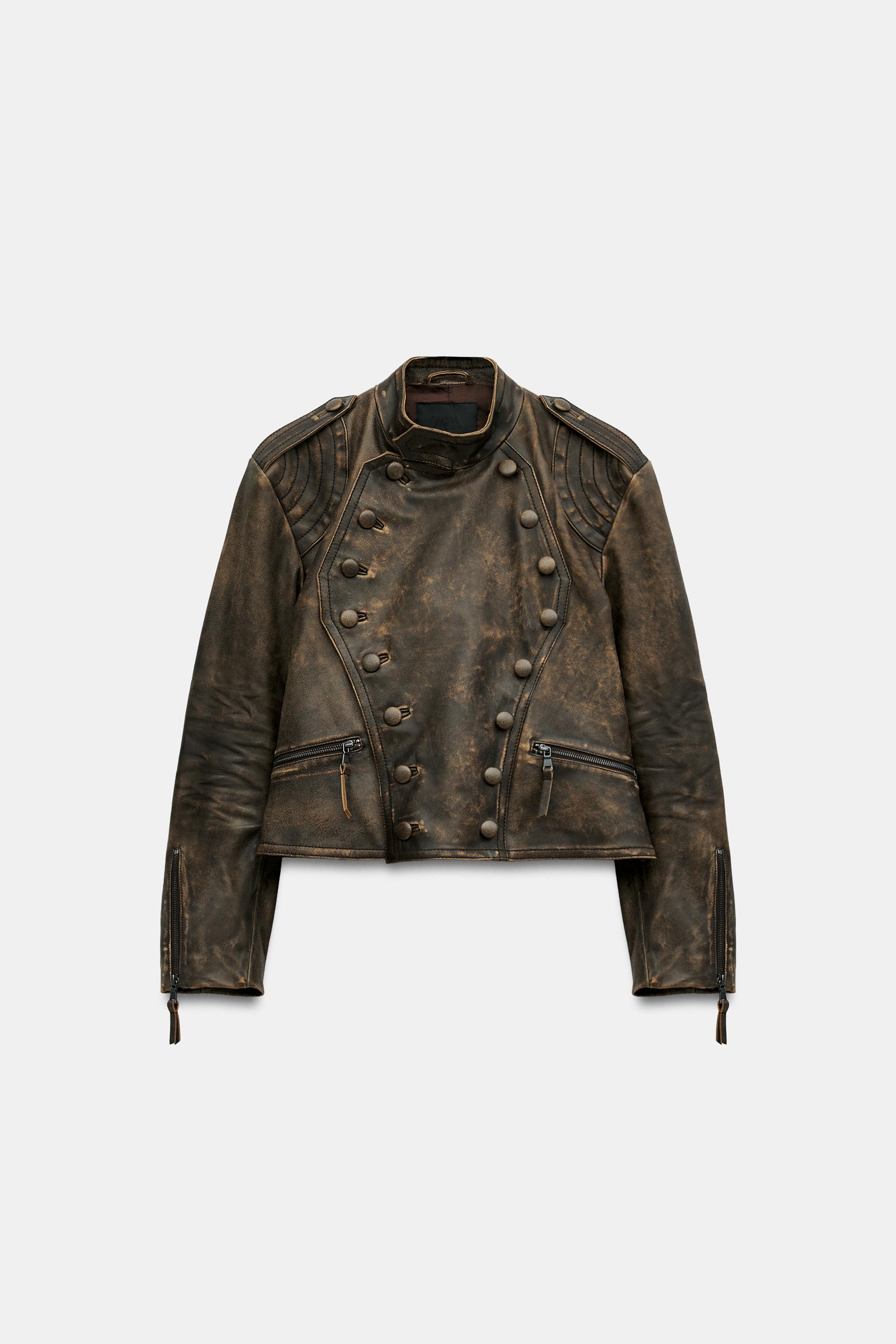 ZW COLLECTION 100% LEATHER BUTTON JACKET