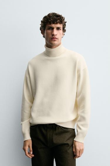 SOFT HIGH NECK SWEATER - Oyster-white by Zara