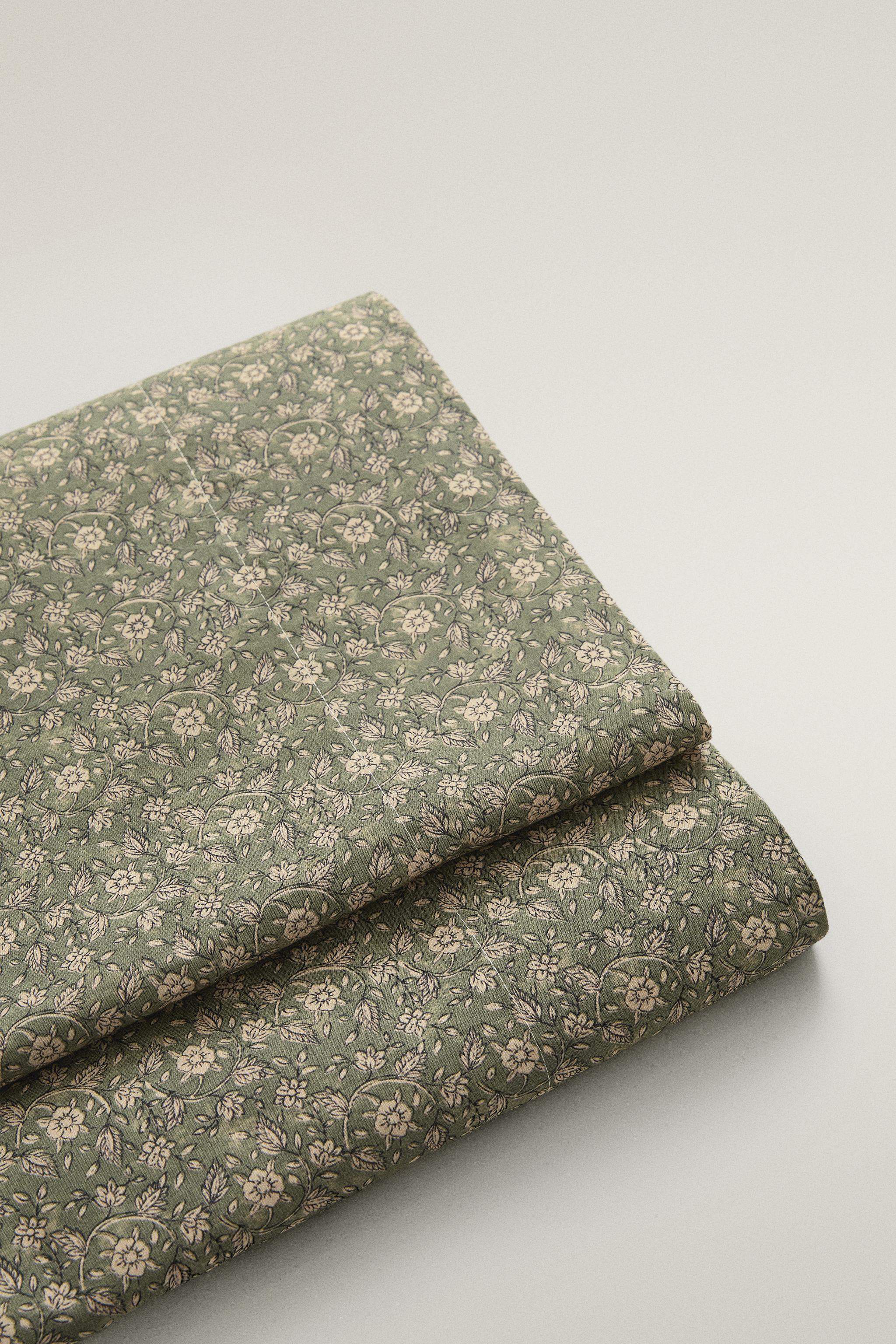 FLORAL PERCALE FLAT SHEET (200 THREAD COUNT)