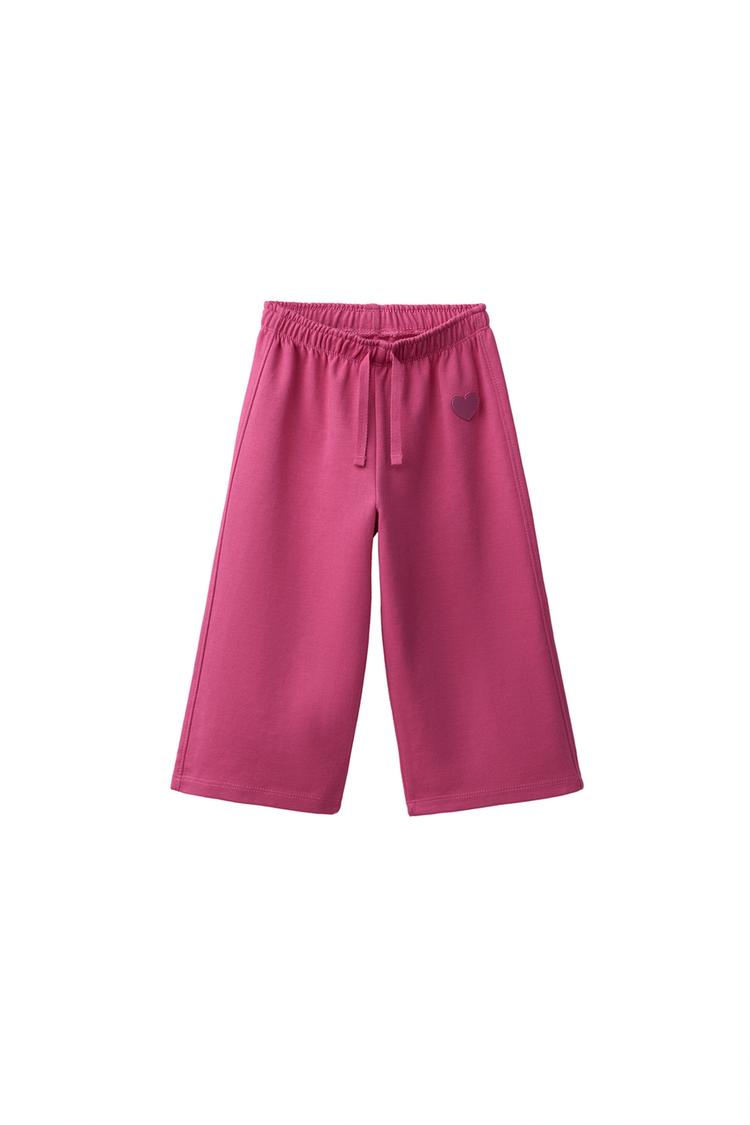 Pantalon felpa wide leg corazon interlock