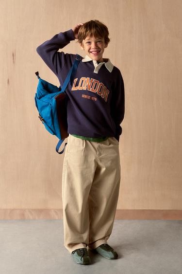 PULL POLO EN MAILLE VARSITY - Bleu marine foncé de Zara
