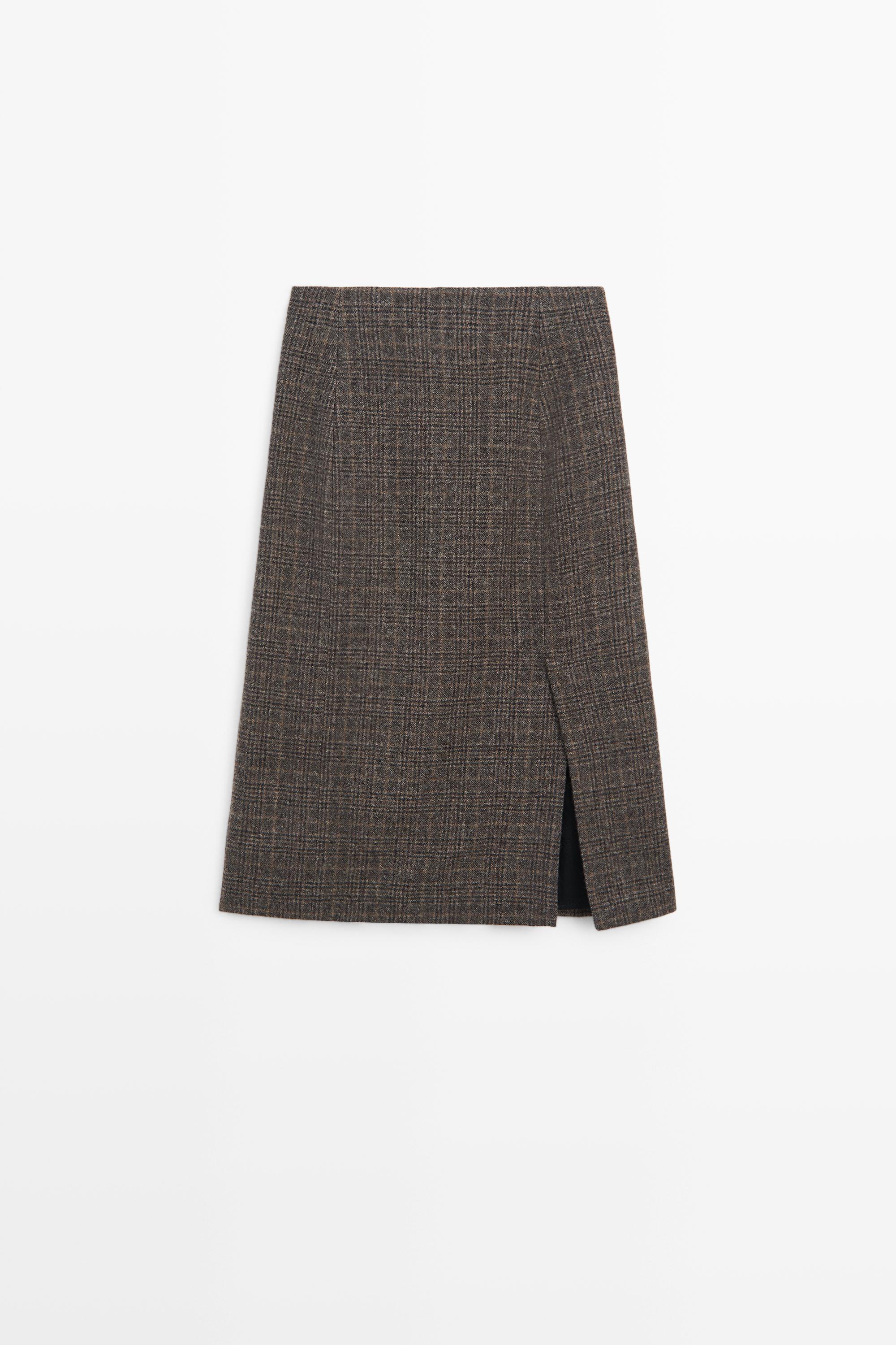 Jupe midi portefeuille à boutons