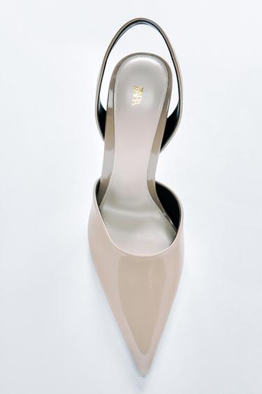 POINTED TOE SLINGBACK HEELS - Taupe Grey by Zara