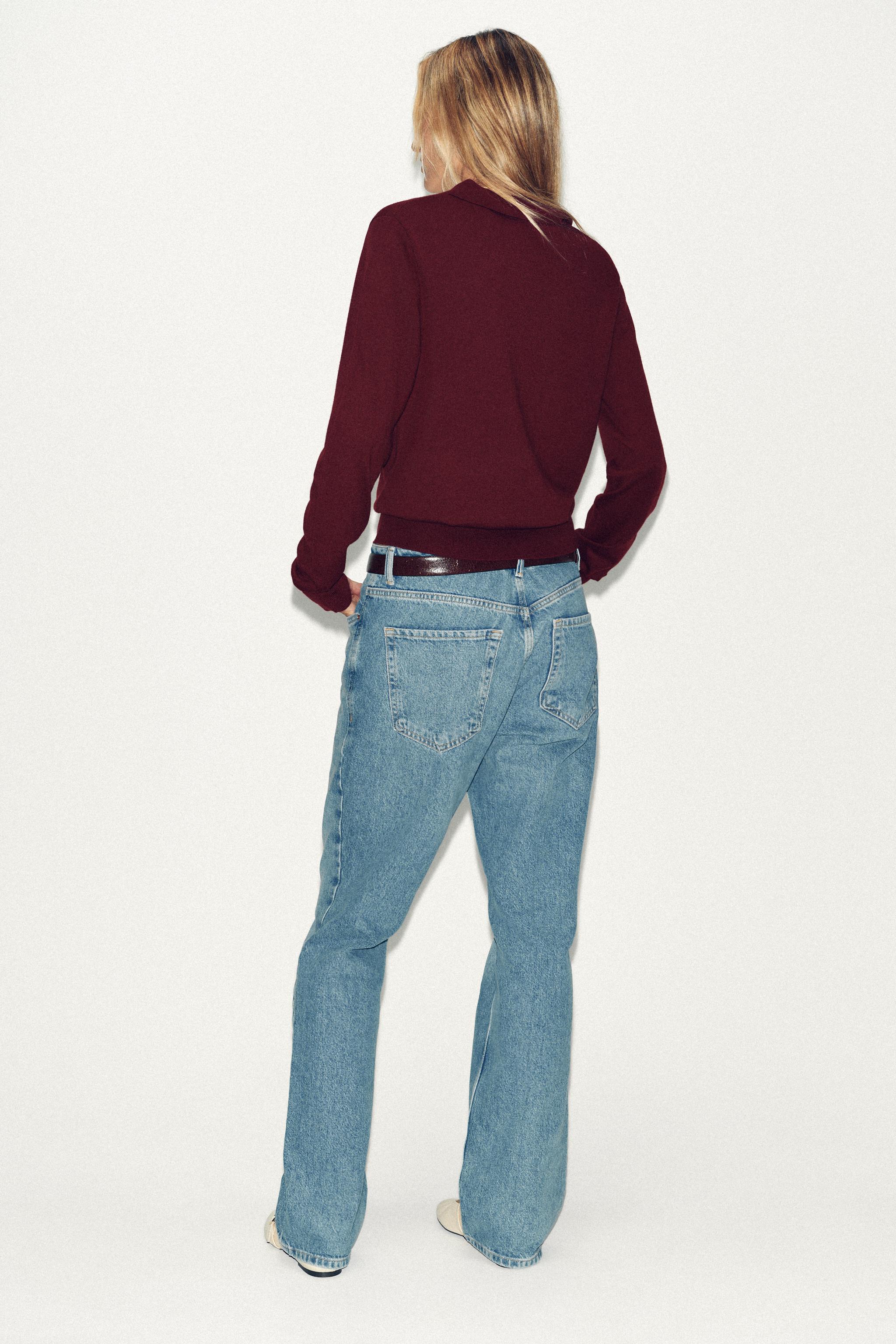 PLAIN KNIT POLO SWEATER