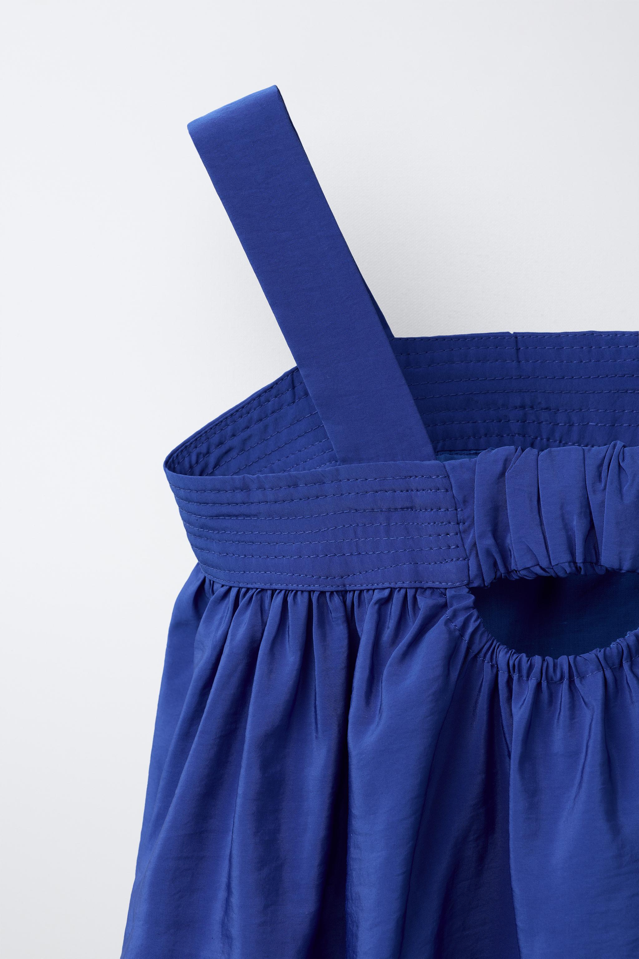 PLEATED POPLIN DRESS - Bluish | ZARA United States