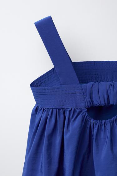 POPLIN DRESS WITH PLEATS - Bluish by Zara - Image 3