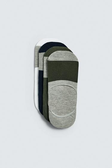Zara PACK OF 4 STRIPED INVISIBLE SOCKS - various - Image 0
