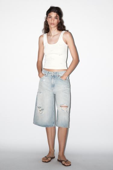 T-SHIRT WITH RHINESTONE AND FAUX PEARL BOWS - White by Zara - Image 0