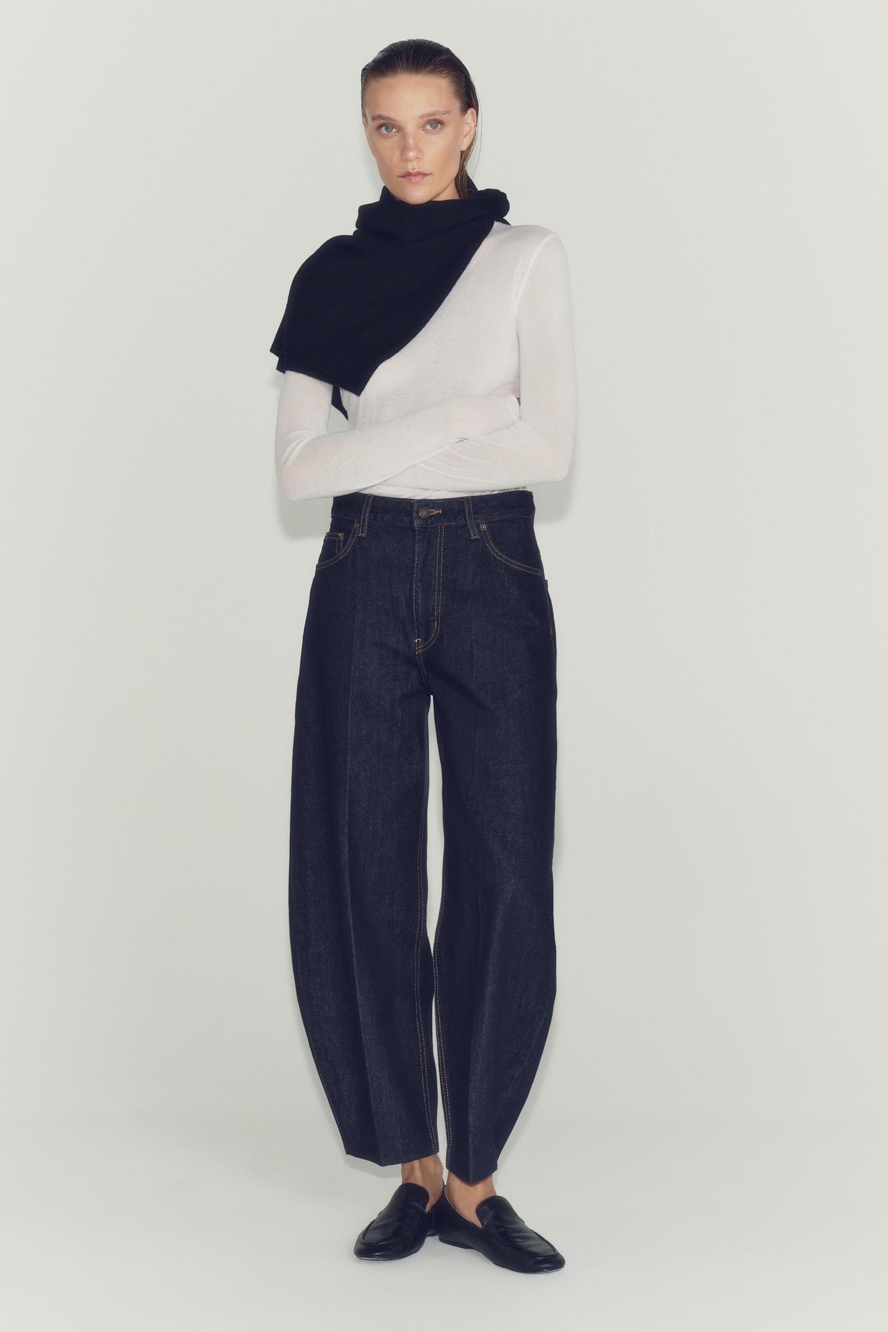 ZW COLLECTION HIGH-RISE TAPERED JEANS — Blue