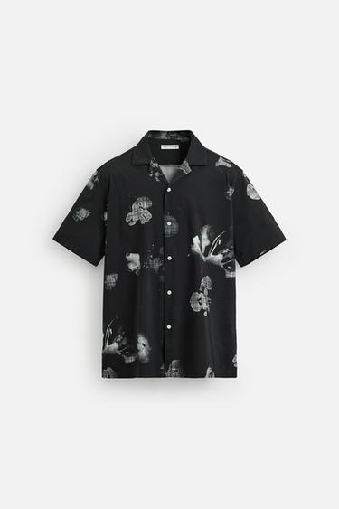CHEMISE ÉLASTIQUE À IMPRIMÉ FLEURS - Noir de Zara - Image 6