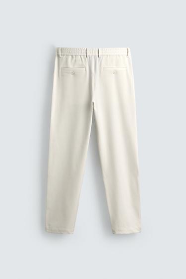 PANTALON STRAIGHT FIT CONFORT - Blanc cassé de Zara - Image 7