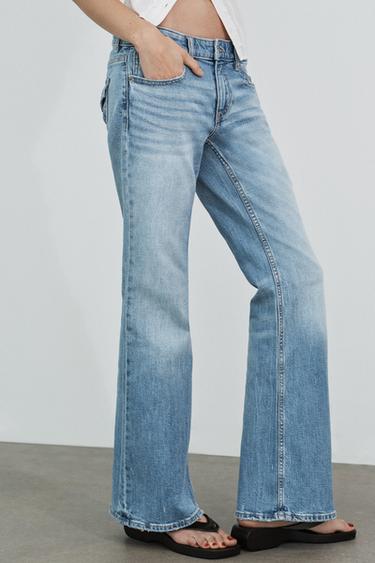 Zara TRF LOW RISE BOOTCUT JEANS - Light blue