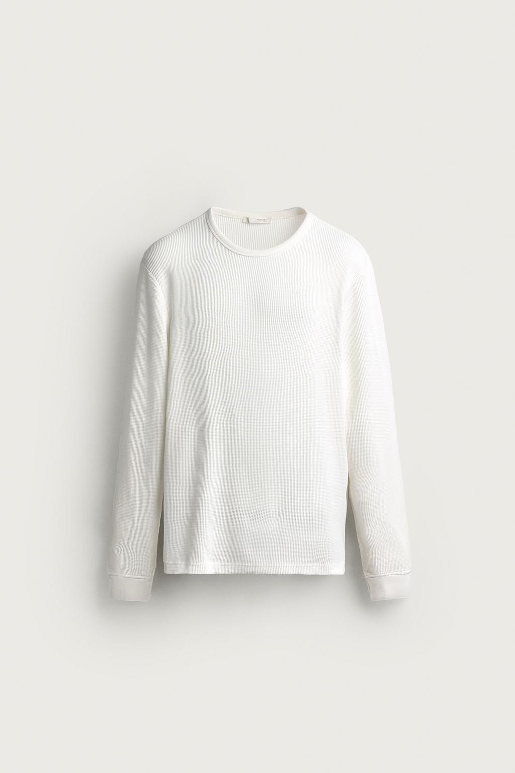 REGULAR FIT WAFFLE-KNIT T-SHIRT