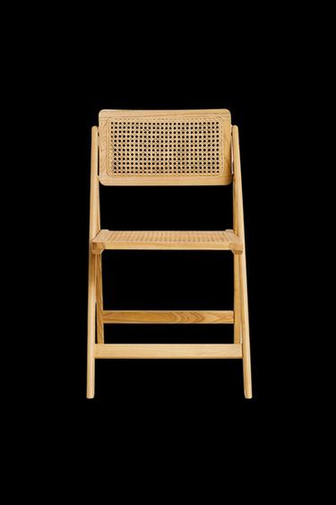 KLAPPSTUHL AUS HOLZ UND RATTAN - Hellbeige von Zara - Bild 0