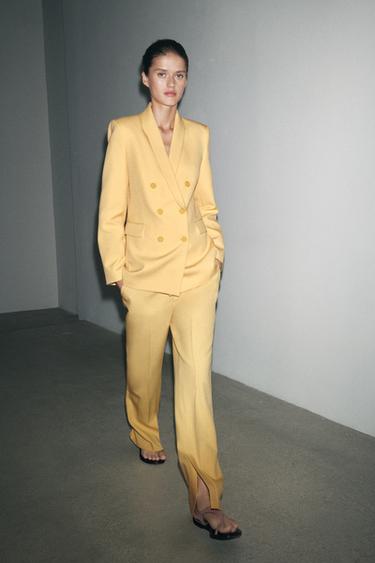 ZW COLLECTION FLARE TROUSERS WITH SLITS - Pastel yellow by Zara - Image 2