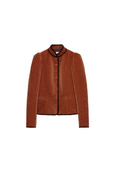 CONTRAST TRIM BLAZER - Burnt orange by Zara