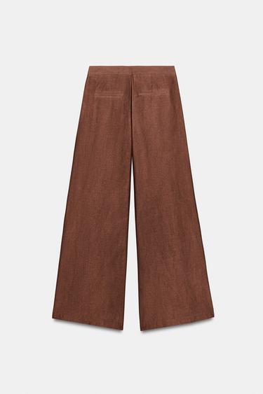 PANTALON FLUIDE LARGE - brique foncée de Zara - Image 8