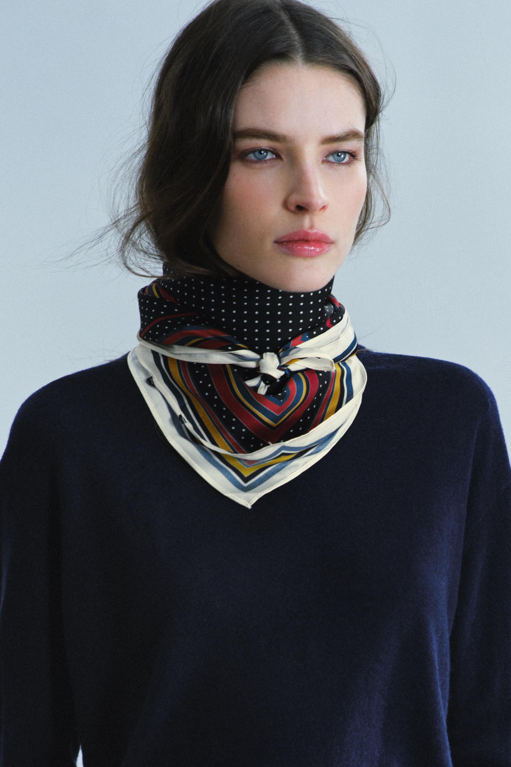 100% VISCOSE POLKA DOT PRINTED SCARF