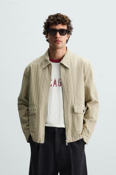 HERRINGBONE STRIPE OVERSHIRT - striped by Zara