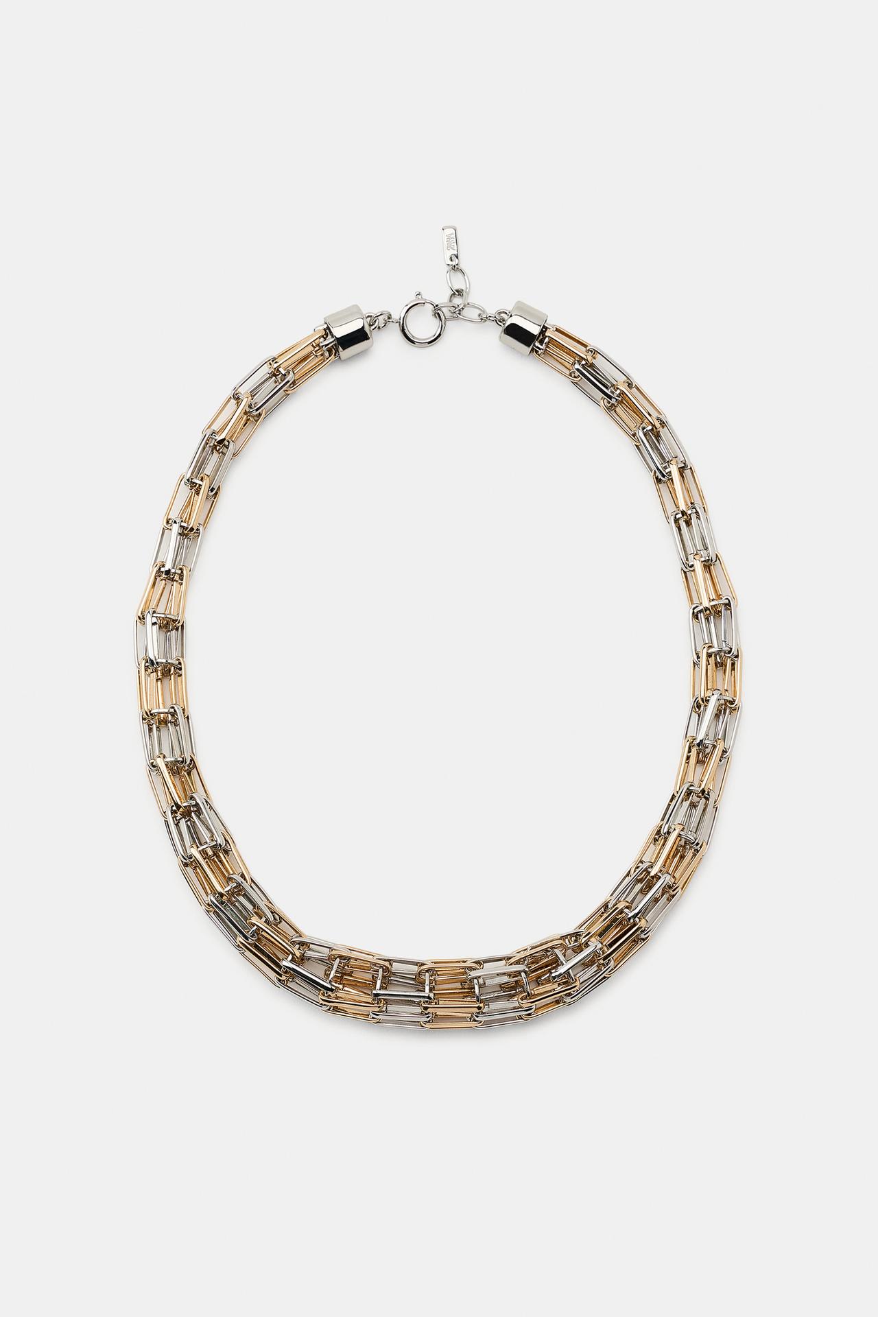 COMBINED LINK NECKLACE — Gold / Silver