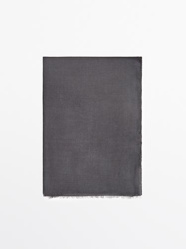 Zara Thin lightweight 100% wool scarf - Gray