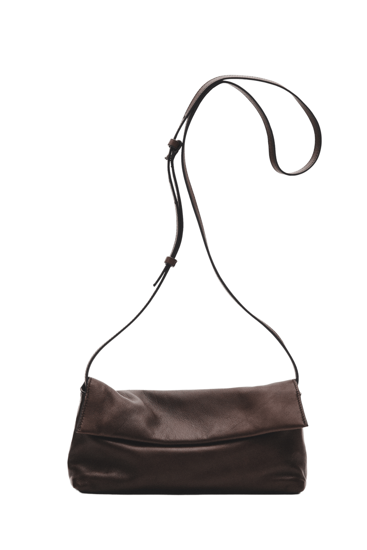 Nappa leather crossbody bag — Brown