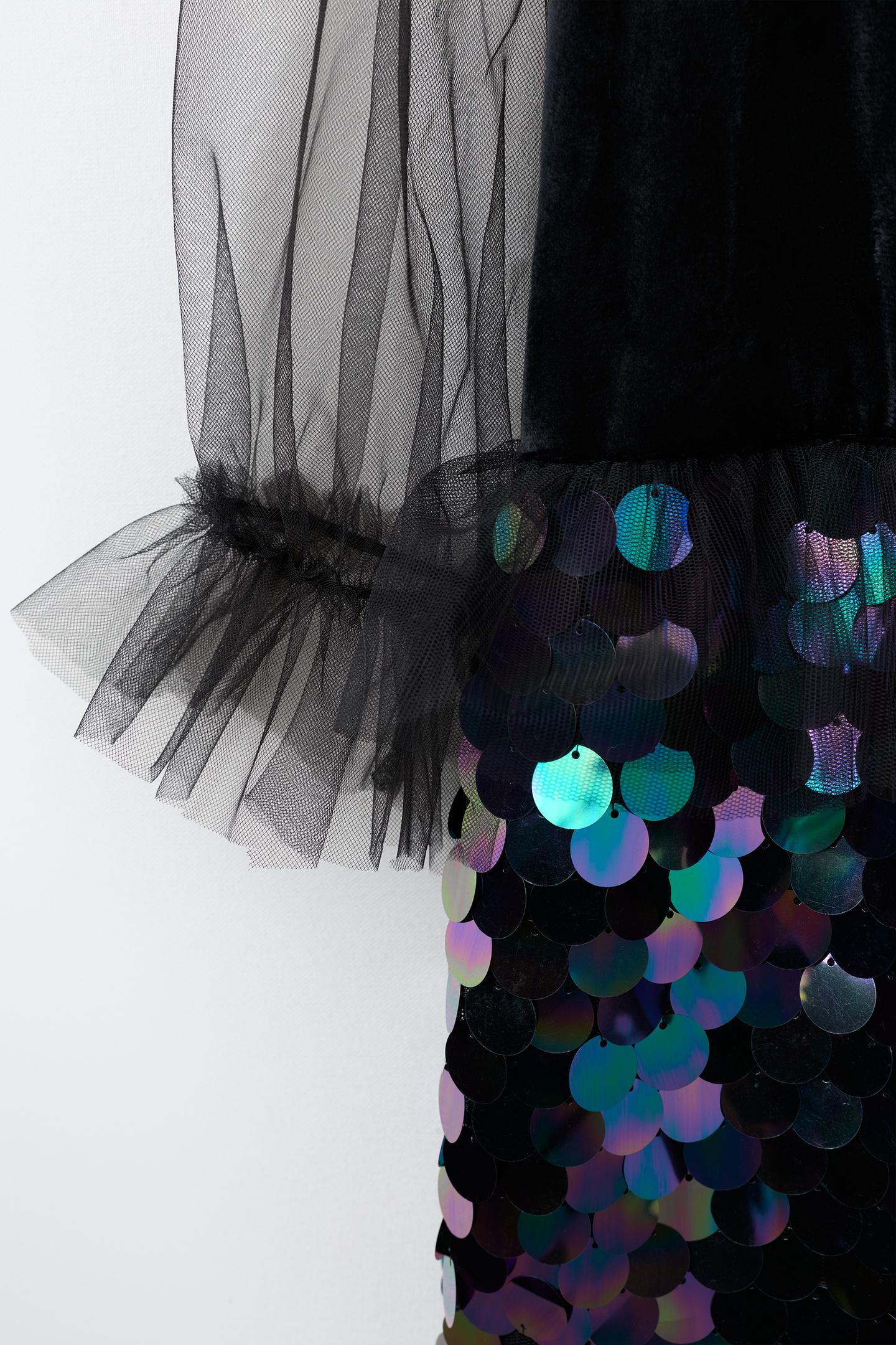 Детское платье Zara Sequin Mermaid Dress Costume, цвет: Чёрный — фото 3