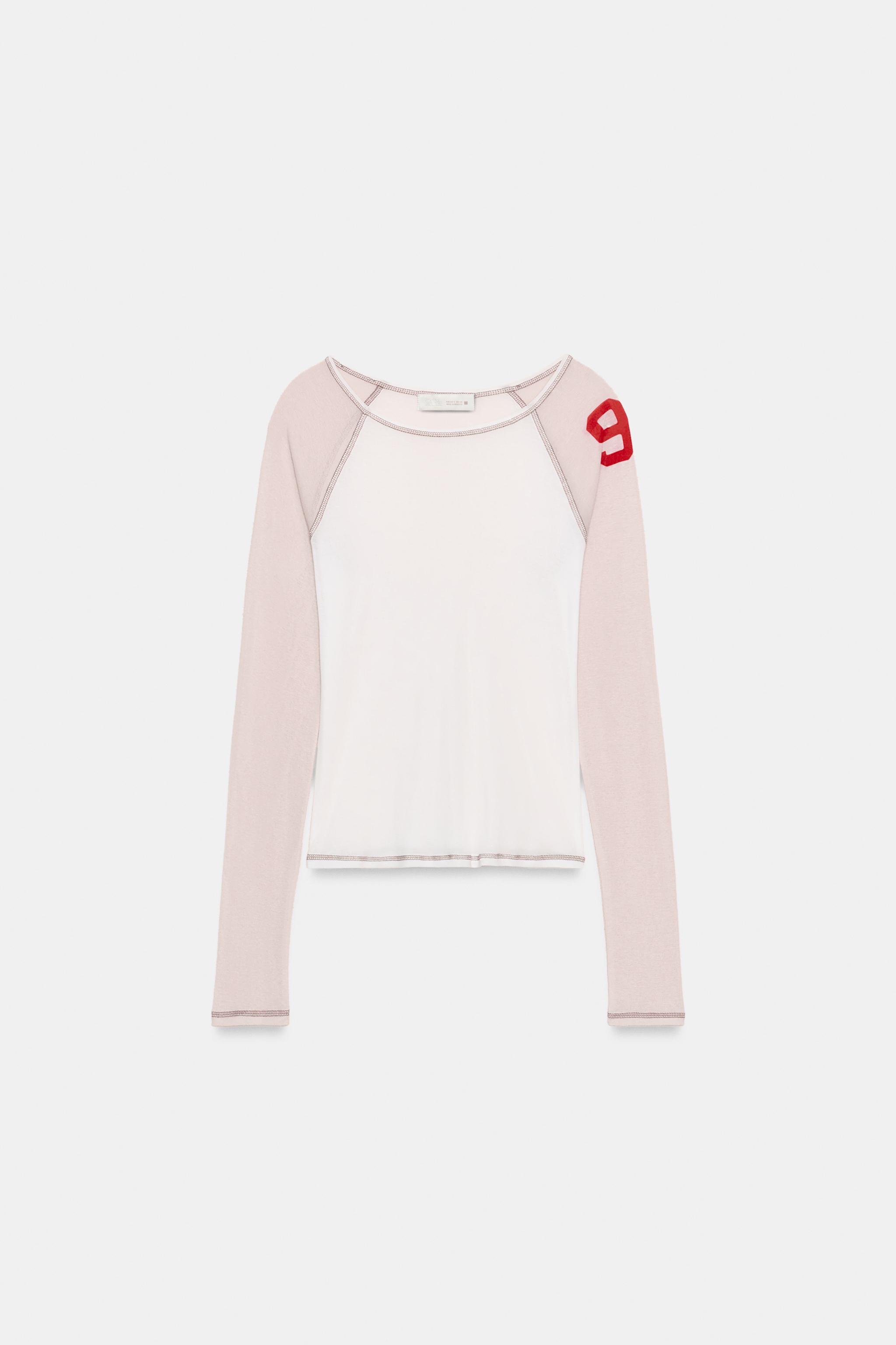 COMBINATION SEMI-SHEER T-SHIRT