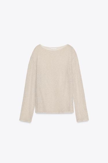 RUSTIC COTTON T-SHIRT - Golden by Zara - Image 3