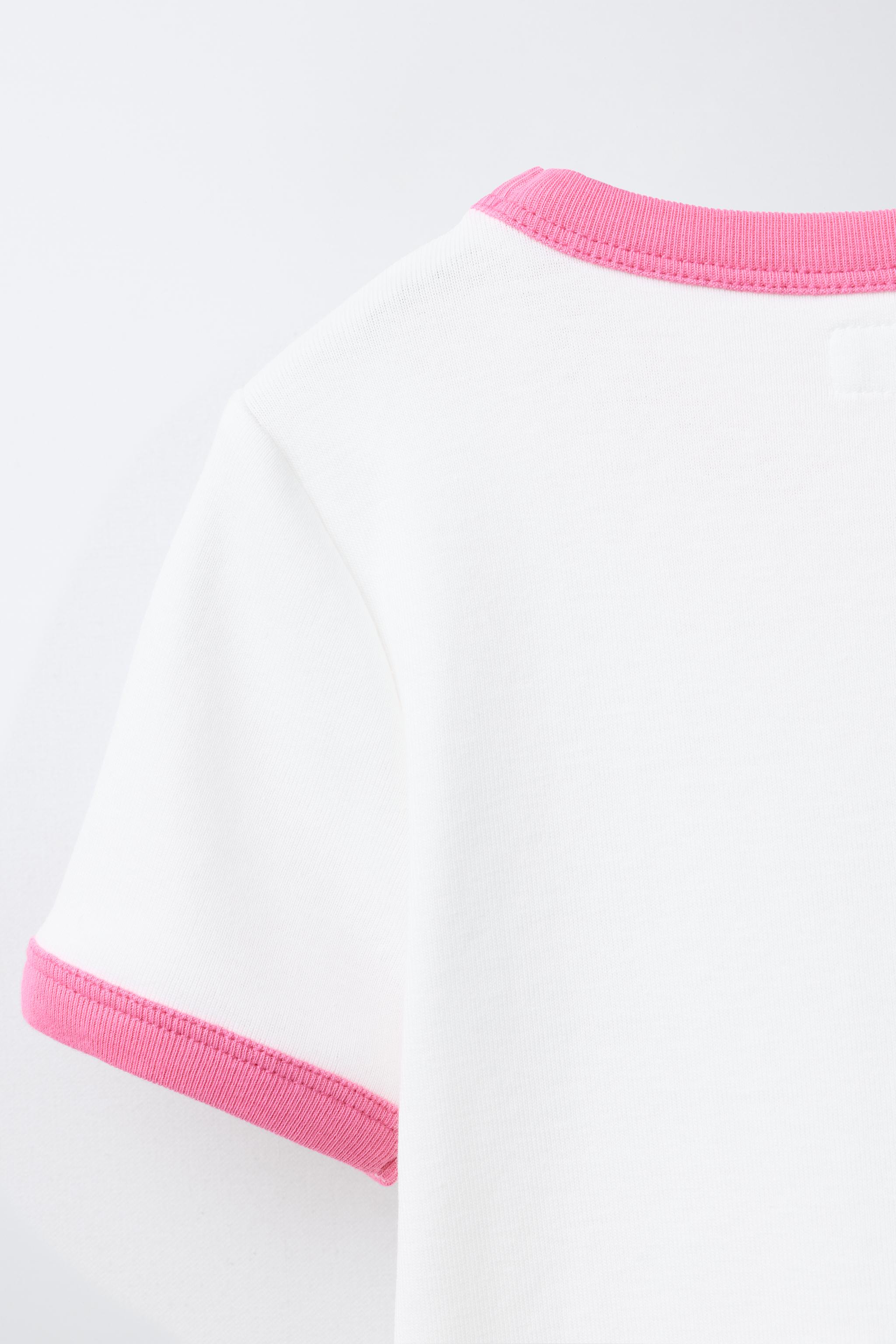 CONTRAST RIB TEXT T-SHIRT