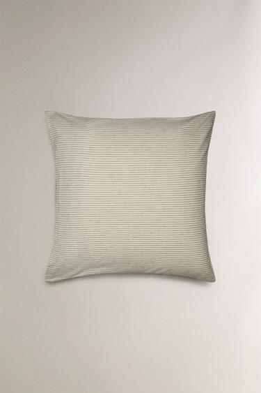 STRIPED FLANNEL PILLOWCASE - Ecru by Zara - Image 2