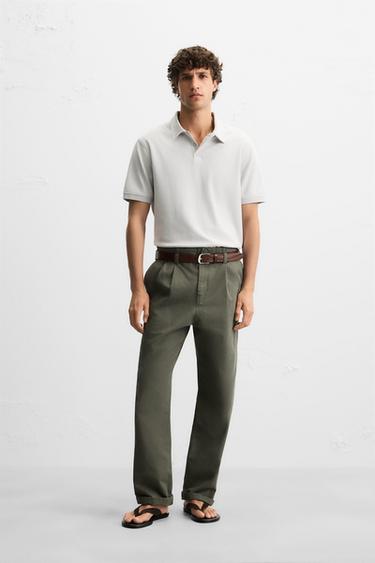 BASIC-POLOSHIRT MIT STRUKTURMUSTER - Blaugrau von Zara - Bild 0