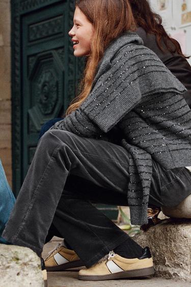 STRIPED SEQUIN KNIT SWEATER - striped by Zara
