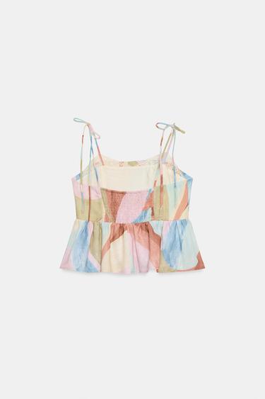 PRINTED STRAPPY TOP - Multicoloured by Zara - Image 8